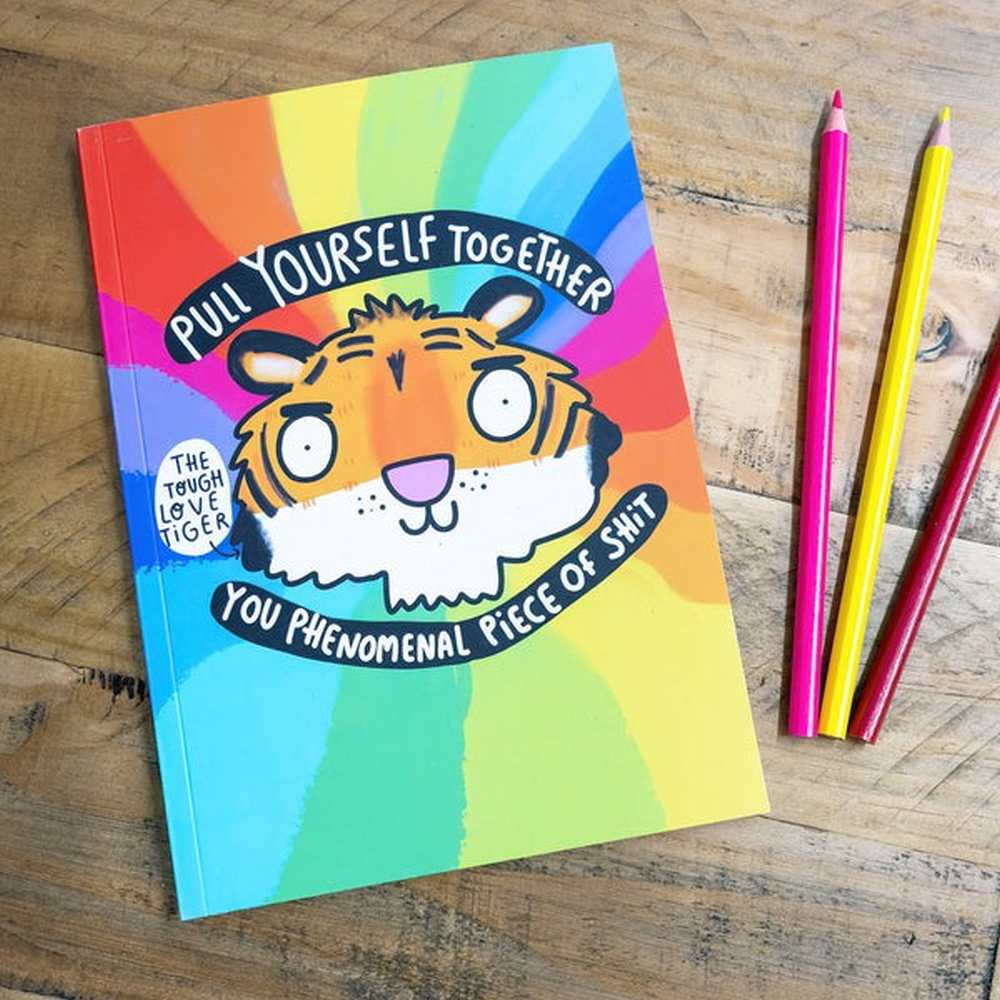 Katie Abey Design - The Tough Love Tiger of Necessity Notitieboek - Multicolours
